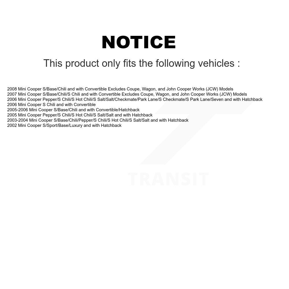 [Arrière] Kit d'ensemble de jambe de suspension avec ressort hélicoïdal pour Mini Cooper K78A-100275