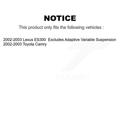 [Arrière] Kit d'ensemble de jambe de suspension avec ressort hélicoïdal pour 2002-2003 Toyota Camry Lexus ES300 K78A-100281