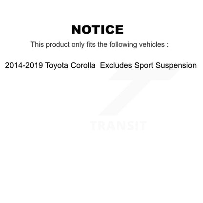[Arrière] Kit d'ensemble de jambe de suspension avec ressort hélicoïdal pour 2014-2019 Toyota Corolla Excludes Sport K78A-100317