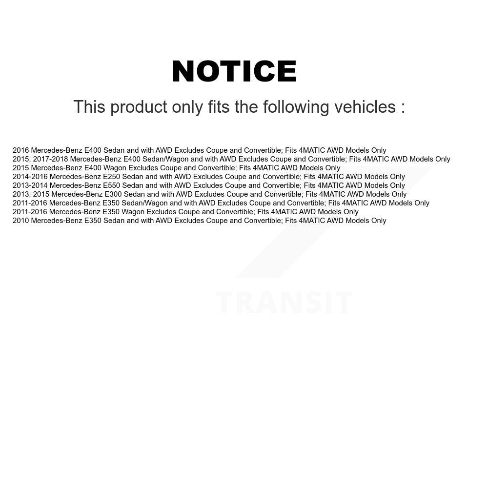 [Avant] Kit d'ensemble de jambe de suspension avec ressort hélicoïdal pour Mercedes-Benz E350 E400 E550 E250 E300 Excludes Coupe Convertible; Fits 4MATIC AWD Models Only K78A-100376