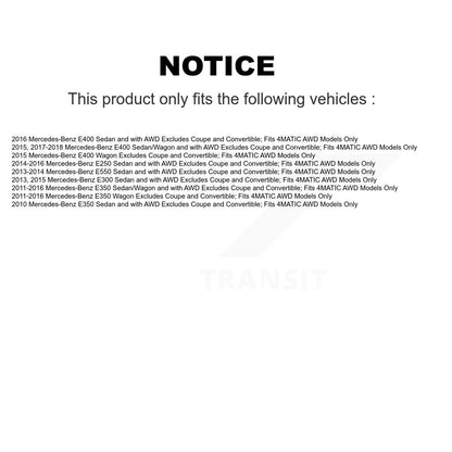 [Avant] Kit d'ensemble de jambe de suspension avec ressort hélicoïdal pour Mercedes-Benz E350 E400 E550 E250 E300 Excludes Coupe Convertible; Fits 4MATIC AWD Models Only K78A-100376