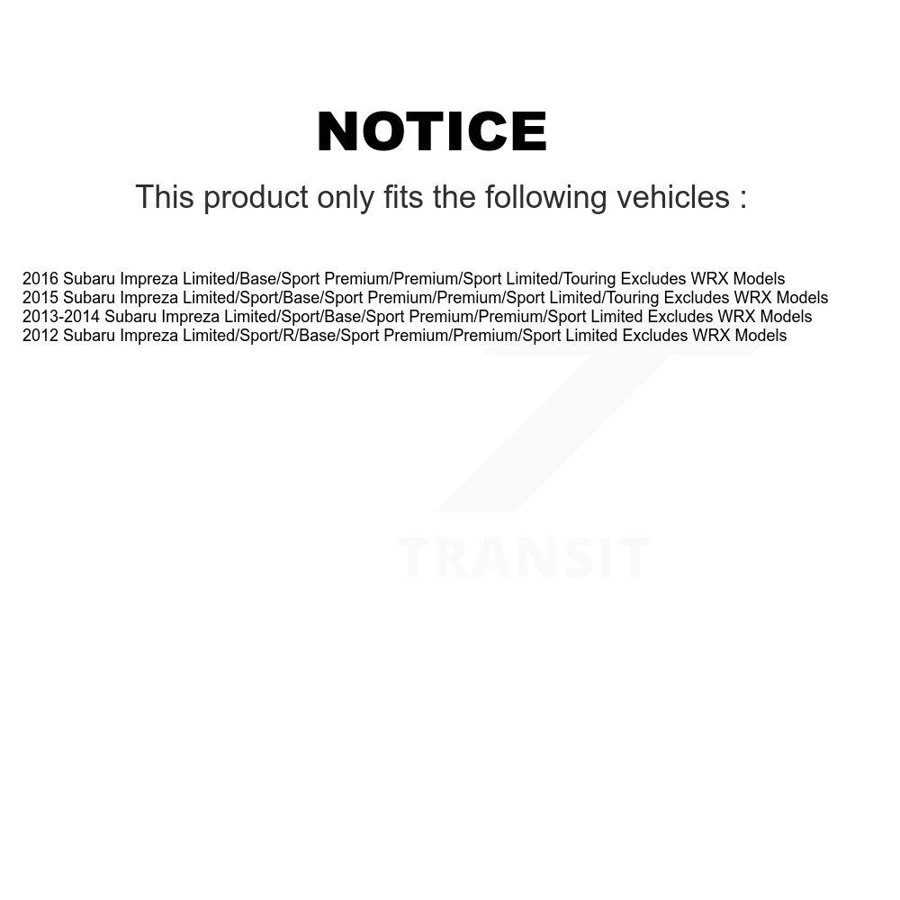 [Avant] Kit d'ensemble de jambe de suspension avec ressort hélicoïdal pour Subaru Impreza Excludes WRX Models K78A-100417