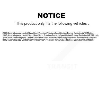 [Avant] Kit d'ensemble de jambe de suspension avec ressort hélicoïdal pour Subaru Impreza Excludes WRX Models K78A-100417