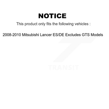 [Arrière] Kit d'ensemble de jambe de suspension avec ressort hélicoïdal pour 2008-2010 Mitsubishi Lancer ES DE Excludes GTS Models K78A-100431