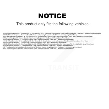 [Arrière] Kit d'ensemble de jambe de suspension avec ressort hélicoïdal pour Ford Expedition Lincoln Navigator Excludes Load Leveling Suspension; Fits EL L Models (Long Wheel Base) K78A-100432