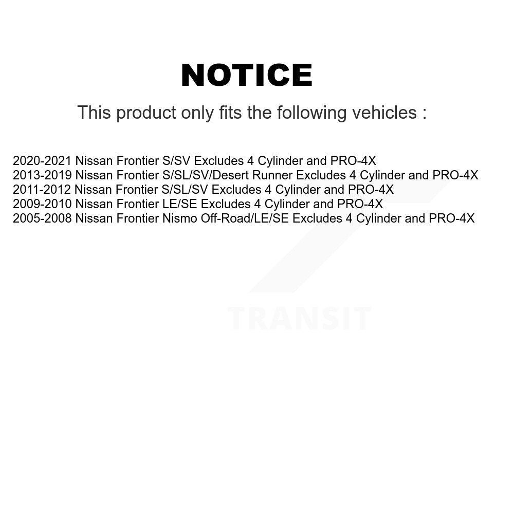 [Avant] Ensemble de jambe de suspension avec ressort hélicoïdal pour Nissan Frontier Excludes 4 Cylinder PRO-4X K78A-100442