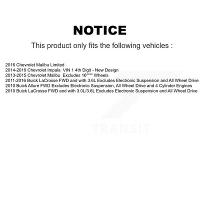 [Avant] Ensemble de jambe de suspension avec ressort hélicoïdal pour Chevrolet Malibu Impala Buick LaCrosse Limited Allure K78A-100449