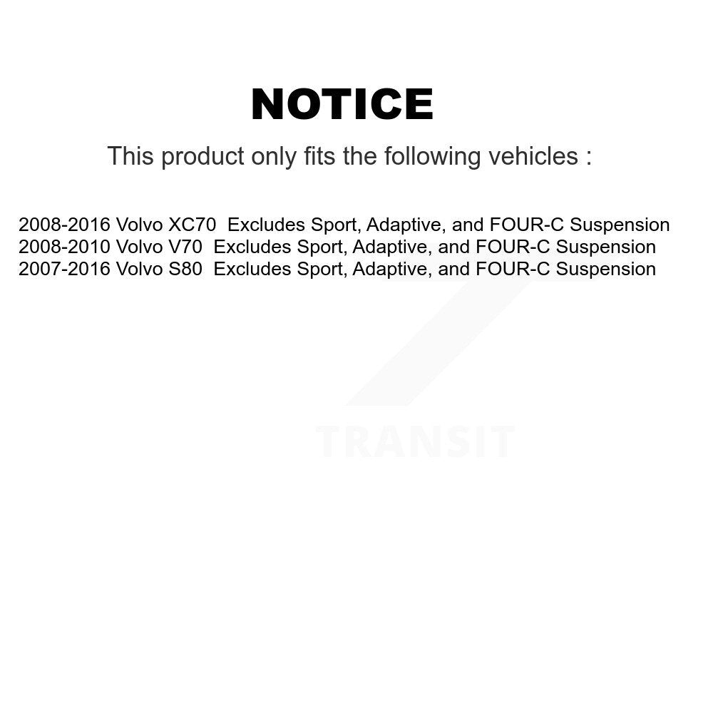 [Avant] Ensemble de jambe de suspension avec ressort hélicoïdal pour Volvo XC70 S80 V70 Excludes Sport Adaptive FOUR-C Suspension K78A-100487