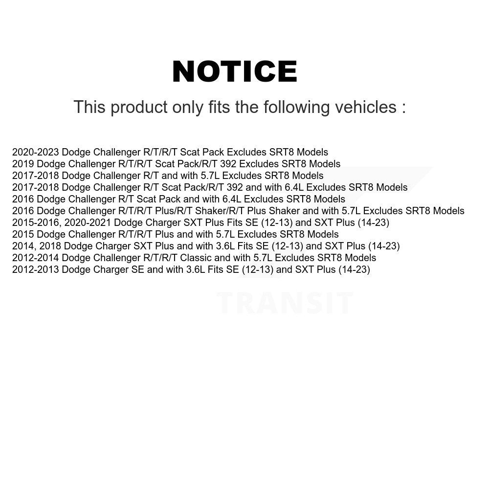 [Avant] Ensemble de jambe de suspension avec ressort hélicoïdal pour Dodge Challenger Charger K78A-100491