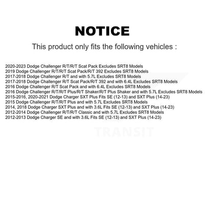 [Avant] Ensemble de jambe de suspension avec ressort hélicoïdal pour Dodge Challenger Charger K78A-100491
