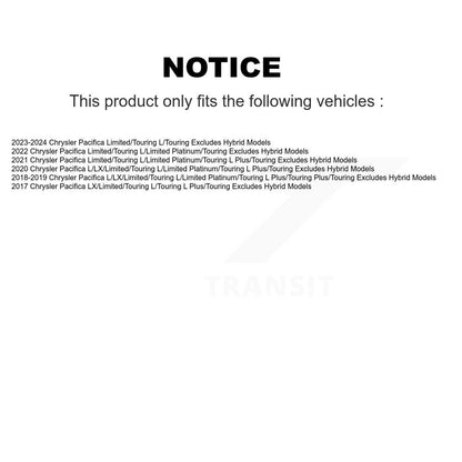 [Avant] Ensemble de jambe de suspension avec ressort hélicoïdal pour Chrysler Pacifica Excludes Hybrid Models K78A-100539