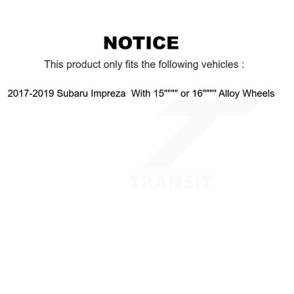 [Avant] Ensemble de jambe de suspension avec ressort hélicoïdal pour 2017-2019 Subaru Impreza With 15" or 16" Alloy Wheels K78A-100549