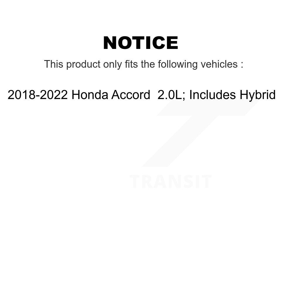 [Avant] Ensemble de jambe de suspension avec ressort hélicoïdal pour 2018-2022 Honda Accord 2.0L; Includes Hybrid K78A-100571