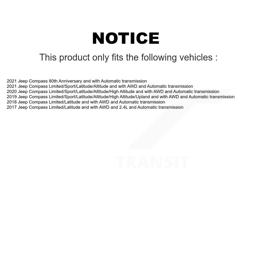 [Arrière] Ensemble de jambe de suspension avec ressort hélicoïdal pour Jeep Compass K78A-100597