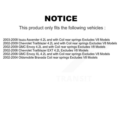 [Avant et Arrière] Ensemble de jambe de suspension avec ressort hélicoïdal pour Chevrolet GMC Trailblazer Envoy XL EXT Oldsmobile Isuzu K78M-100024