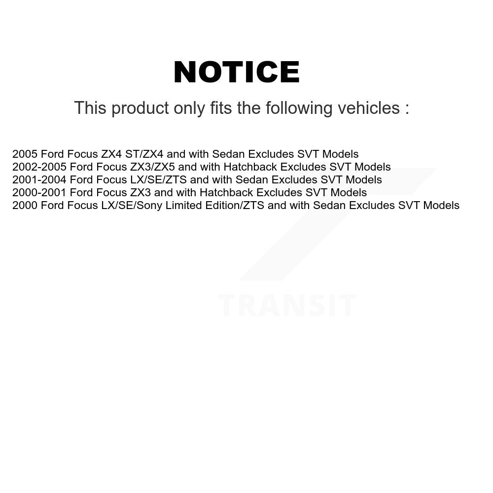 [Avant et Arrière] Ensemble de jambe de suspension avec ressort hélicoïdal pour Ford Focus Excludes SVT Models K78M-100078