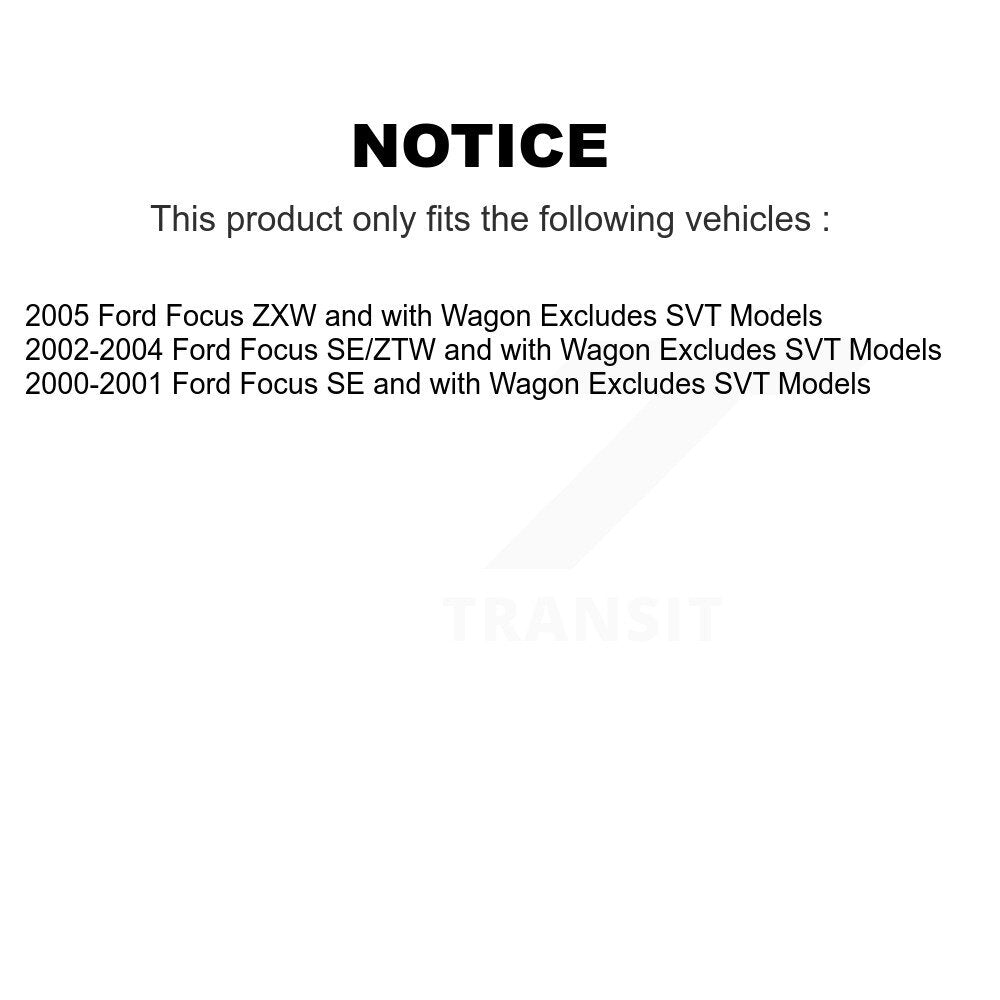 [Avant et Arrière] Ensemble de jambe de suspension avec ressort hélicoïdal pour Ford Focus Excludes SVT Models K78M-100079