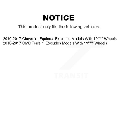 [Avant et Arrière] Ensemble de jambe de suspension avec ressort hélicoïdal pour 2010-2017 Chevrolet Equinox GMC Terrain K78M-100107