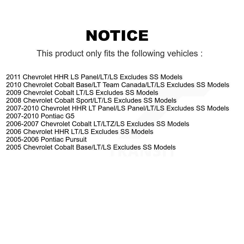 [Avant et Arrière] Ensemble de jambe de suspension avec ressort hélicoïdal pour Chevrolet Cobalt Pontiac G5 HHR Pursuit K78M-100114