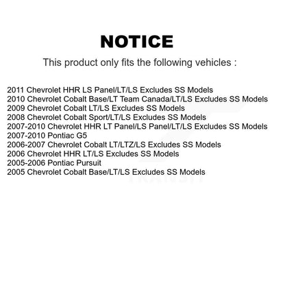 [Avant et Arrière] Ensemble de jambe de suspension avec ressort hélicoïdal pour Chevrolet Cobalt Pontiac G5 HHR Pursuit K78M-100114