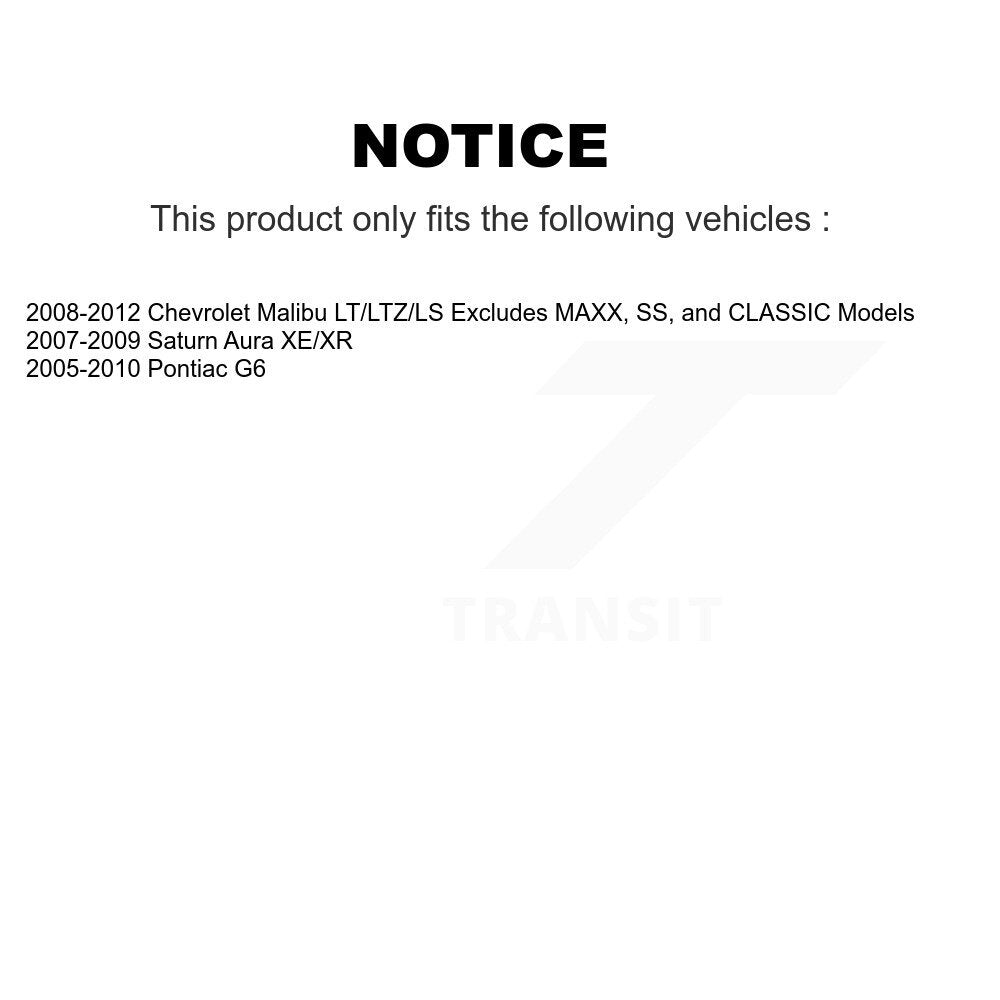 [Avant et Arrière] Ensemble de jambe de suspension avec ressort hélicoïdal pour Chevrolet Malibu Pontiac G6 Saturn Aura K78M-100121