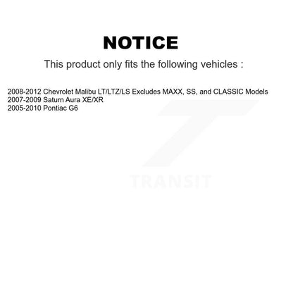 [Avant et Arrière] Ensemble de jambe de suspension avec ressort hélicoïdal pour Chevrolet Malibu Pontiac G6 Saturn Aura K78M-100121