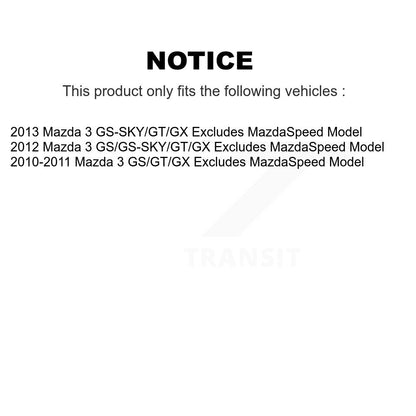 [Avant et Arrière] Ensemble de jambe de suspension avec ressort hélicoïdal pour Mazda 3 Excludes MazdaSpeed Model K78M-100125