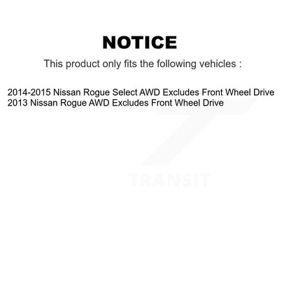 [Avant et Arrière] Ensemble de jambe de suspension avec ressort hélicoïdal pour Nissan Rogue Select Excludes Wheel Drive AWD K78M-100129