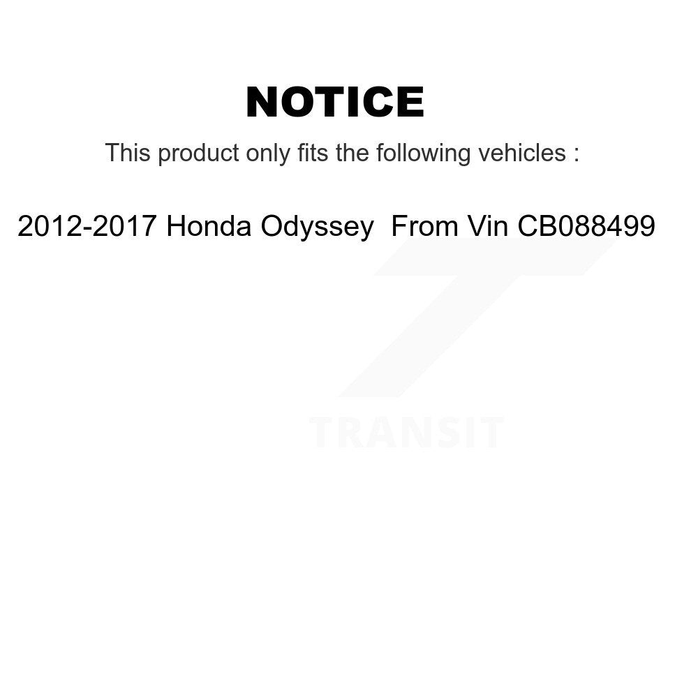 [Avant et Arrière] Ensemble de jambe de suspension avec ressort hélicoïdal pour 11-17 Honda Odyssey 2011-2012 Fits Up To Vin CB088499 K78M-100137