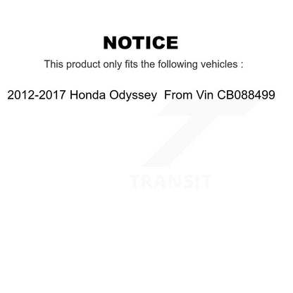 [Avant et Arrière] Ensemble de jambe de suspension avec ressort hélicoïdal pour 11-17 Honda Odyssey 2011-2012 Fits Up To Vin CB088499 K78M-100137