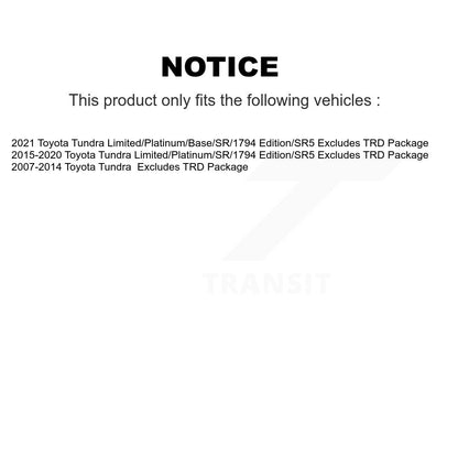 [Avant et Arrière] Ensemble de jambe de suspension avec ressort hélicoïdal pour Toyota Tundra Excludes TRD Package K78M-100203