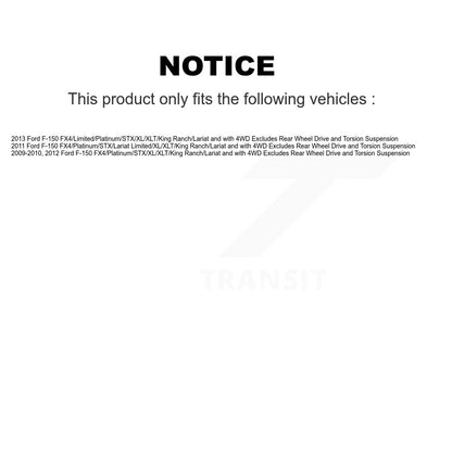 [Avant et Arrière] Ensemble de jambe de suspension avec ressort hélicoïdal pour Ford F-150 Excludes Wheel Drive Torsion Suspension K78M-100217