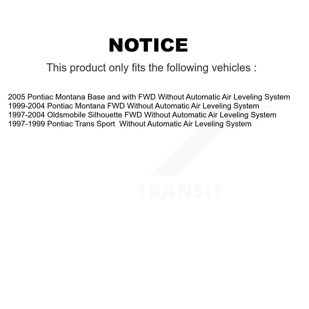 [Avant et Arrière] Ensemble de jambe de suspension avec ressort hélicoïdal pour Pontiac Montana Oldsmobile Silhouette Trans Sport K78M-100228
