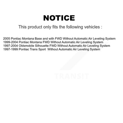 [Avant et Arrière] Ensemble de jambe de suspension avec ressort hélicoïdal pour Pontiac Montana Oldsmobile Silhouette Trans Sport K78M-100228