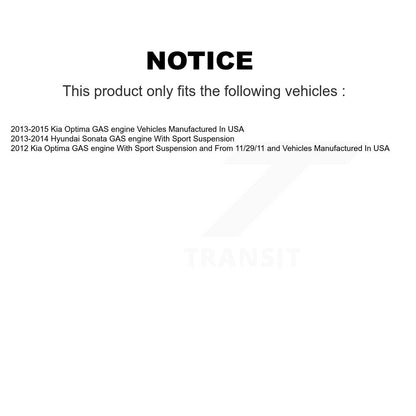 [Avant et Arrière] Ensemble de jambe de suspension avec ressort hélicoïdal pour Kia Optima Hyundai Sonata K78M-100257