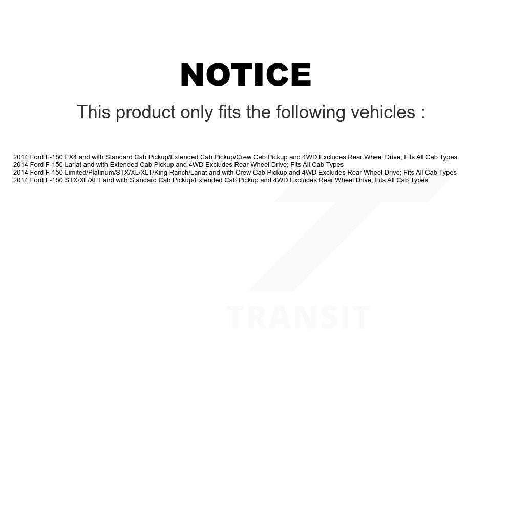 [Avant et Arrière] Ensemble de jambe de suspension avec ressort hélicoïdal pour Ford F-150 Excludes Wheel Drive; Fits All Cab Types K78M-100306