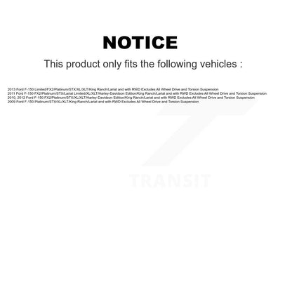 [Avant et Arrière] Ensemble de jambe de suspension avec ressort hélicoïdal pour Ford F-150 Excludes All Wheel Drive Torsion Suspension K78M-100308