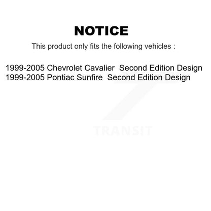 [Avant et Arrière] Ensemble de jambe de suspension avec ressort hélicoïdal pour Chevrolet Cavalier Pontiac Sunfire Second Edition Design K78M-100314