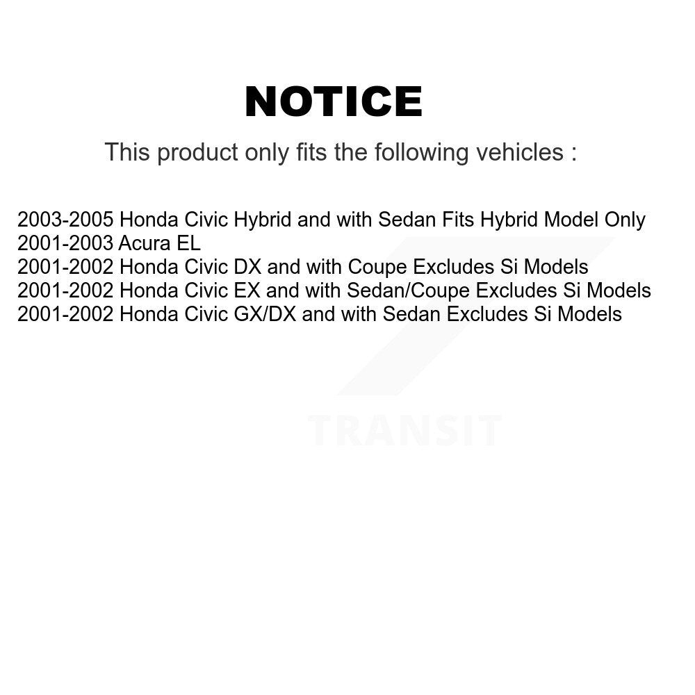 [Avant et Arrière] Ensemble de jambe de suspension avec ressort hélicoïdal pour Honda Civic Acura EL K78M-100322