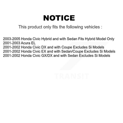 [Avant et Arrière] Ensemble de jambe de suspension avec ressort hélicoïdal pour Honda Civic Acura EL K78M-100322