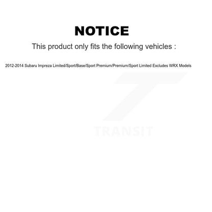 [Avant et Arrière] Ensemble de jambe de suspension avec ressort hélicoïdal pour 2012-2014 Subaru Impreza Excludes WRX Models K78M-100333