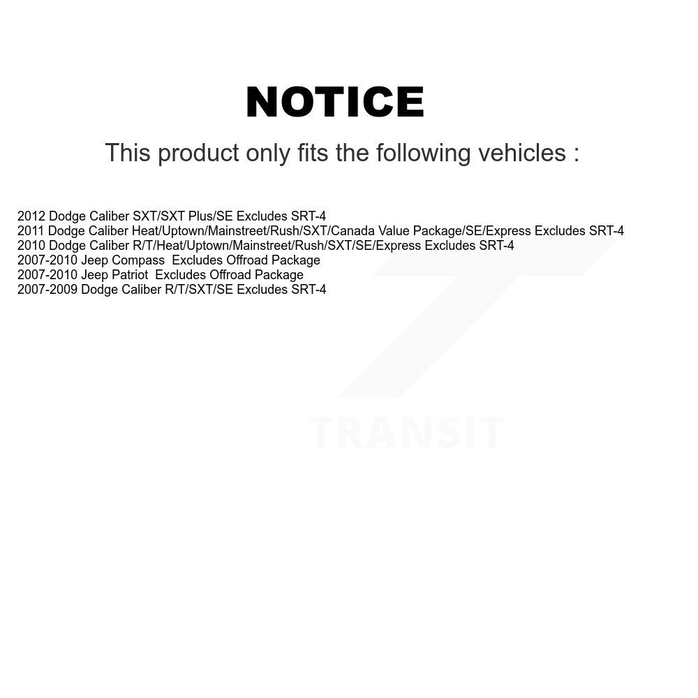 [Avant et Arrière] Ensemble de jambe de suspension avec ressort hélicoïdal pour Jeep Dodge Caliber Patriot Compass K78M-100378