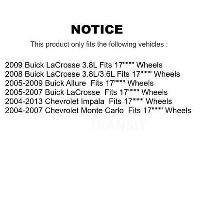 [Avant et Arrière] Ensemble de jambe de suspension avec ressort hélicoïdal pour Chevrolet Impala Buick LaCrosse Allure Monte Carlo K78M-100380