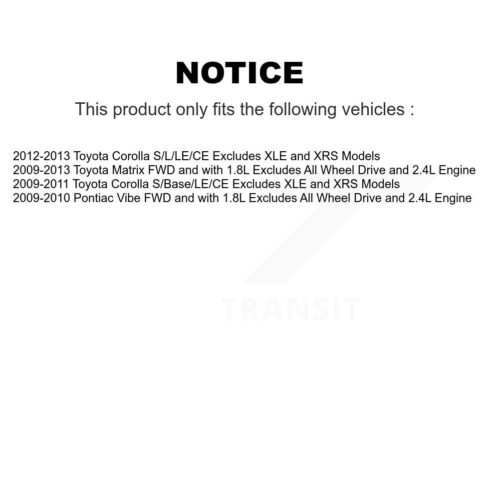 [Avant et Arrière] Ensemble de jambe de suspension avec ressort hélicoïdal pour Toyota Corolla Matrix Pontiac Vibe K78M-100390
