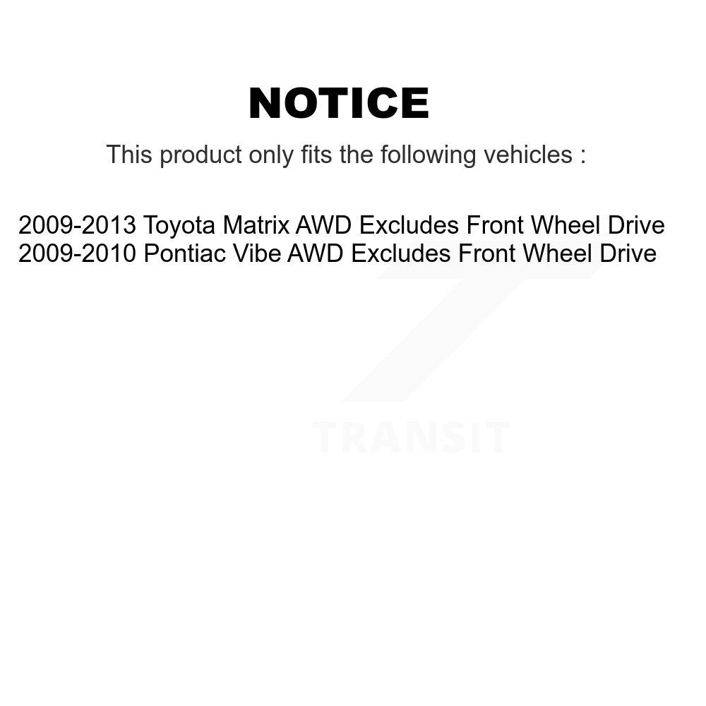 [Avant et Arrière] Ensemble de jambe de suspension avec ressort hélicoïdal pour Toyota Matrix Pontiac Vibe AWD K78M-100391