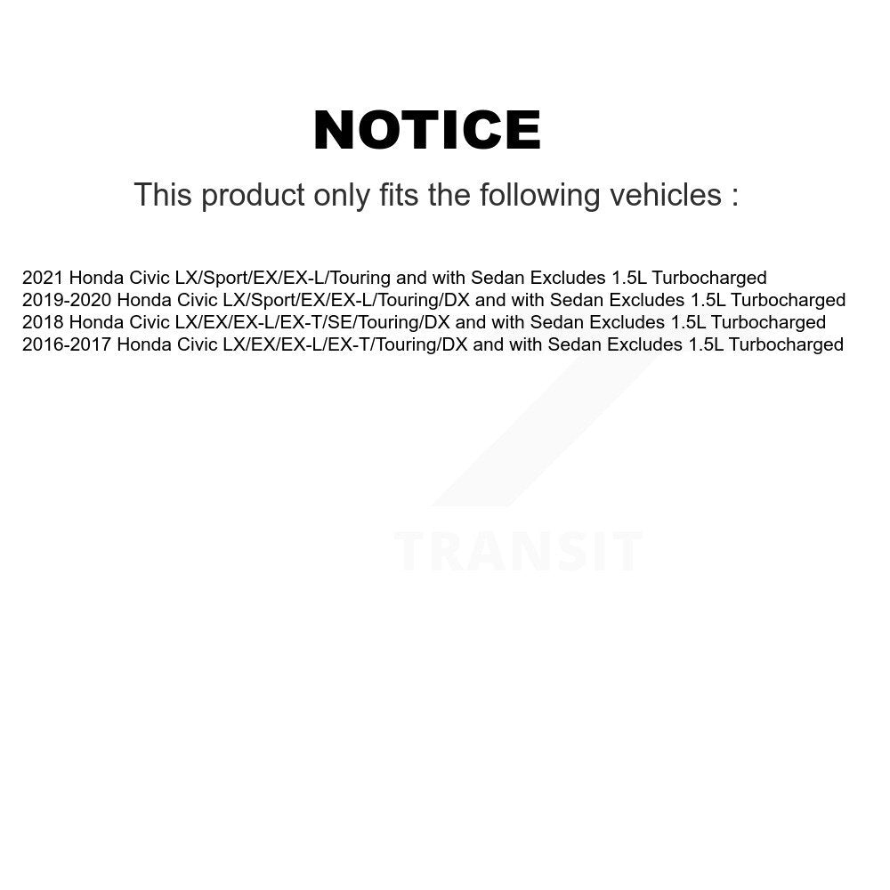 [Avant et Arrière] Ensemble de jambe de suspension avec ressort hélicoïdal pour Honda Civic Excludes 1.5L Turbocharged K78M-100413
