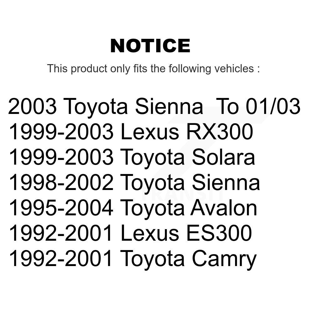 [Avant] Kit de Roulement de roue pour Toyota Camry Avalon Lexus Sienna RX300 ES300 Solara K7T-100002