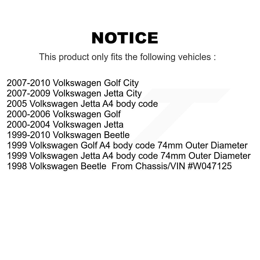 [Avant] Kit de Roulement de roue pour Volkswagen Jetta Beetle Golf City K7T-100077