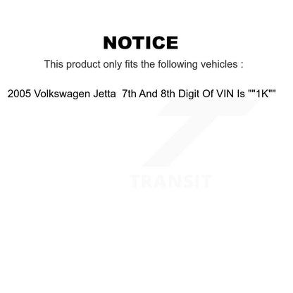 [Avant] Kit de Roulement de roue pour 2005 Volkswagen Jetta 7th 8th Digit Of VIN Is "1K" K7T-100078