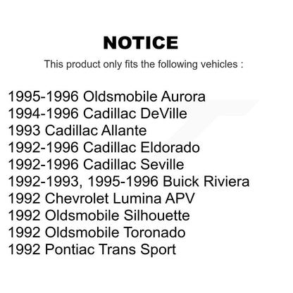 [Avant] Kit d'ensemble roulement de roue et moyeu pour Cadillac DeVille Eldorado Seville Buick Riviera Oldsmobile Aurora Allante Chevrolet Lumina APV Toronado Pontiac Trans Sport Silhouette K7T-100170